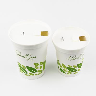 China Disposable 100% Biodegradable Coffee Pla 12oz Disposable Coffee Cups With Lid for sale