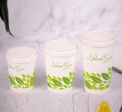 China Disposable biodegradable hot drink tea hot sale supermarket PLA coated paper cup alone without lid for sale