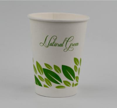 China Single Wall Paper Cup 12oz Full Material Compostable Eco-Friendly Disposable For Hot Coffee And Tea Drink Use for sale