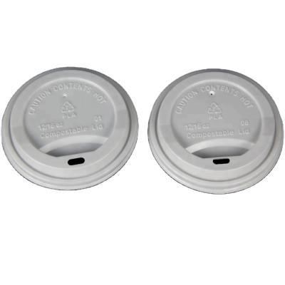 China Non Spill White 100% Biodegradable PLA Coffee Cup Lid for sale