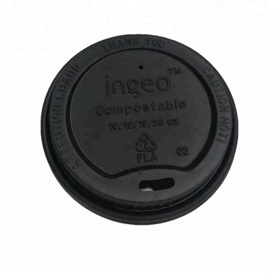 China Non Spill Manufacture Pla Black White Colored Plastic Hot Coffee Cup Lid for sale