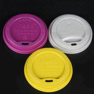 China Non Spill Sustainable Biodegradable PLA Coffee Cup Lid for sale