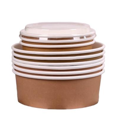 China Diodegradable disposable paper salad bowl with logo 8oz 12oz 16oz 24oz 850ml 980ml 1100ml 1250ml for sale