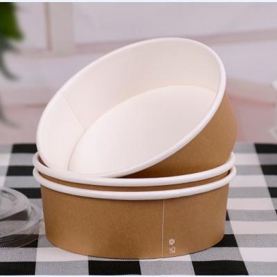 China Disposable biodegradable take out paper salad bowl with logo 8oz 12oz 16oz 24oz 850ml 980ml 26oz 38oz for sale