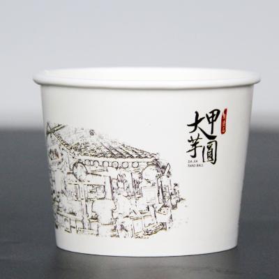 China Disposable Paper Soup Bowl 22oz / 700ml Disposable Double Use White PE Paper for sale