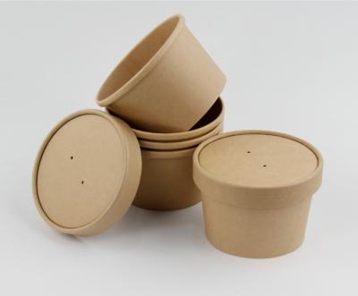 China Wholesale High Quality Disposable Paper Cup Packaging Disposable Hot Paper Soup Bowl for sale