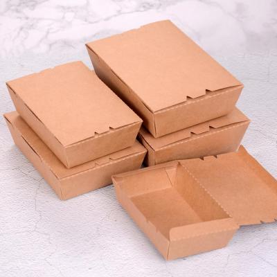 China Disposable Disposable Custom Printed Fast Kraft Paper Food Packaging Box for sale