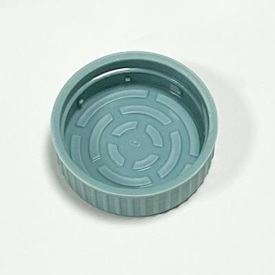 China Non Spill Custom 30 / 38mm Blue Plastic Screw Cap With Sealing Gasket for sale