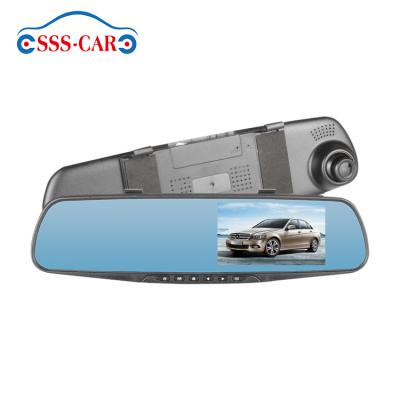 China NIGHT VISION 4.3 inch dash cam car front and rear dual lens 1080p hd rear view mirror dash camera car dvr with g sensor rear mirror dash cam for sale