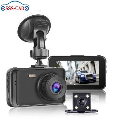 China NIGHT VISION 3 inch dual lenses rush cam with g sensor 1080p hd night vision car dvr car camera front and rear dual lens dash camera for sale