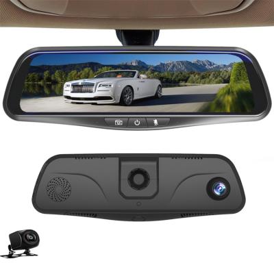 China NIGHT VISION 10 inch car dual lens dash cam dvr dash cam touch screen front and rear media dash cam 1080p hd car mirror dash cam for sale