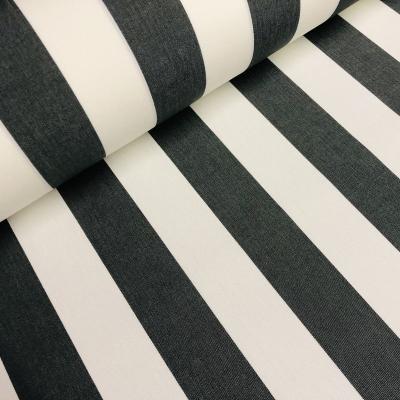 China Waterproof fabric black white striped outdoor polyester waterproof upholstery material for cushion gazebo beach tent tents awning for sale