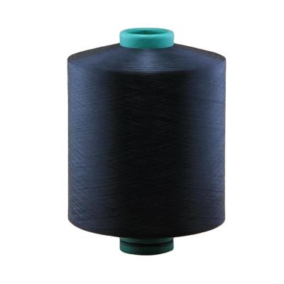 China Anti-bacteria DTY NIM DDB Black 50D/36F raw white eco natural recycled polyester yarn with GRS OEKO certificate for denim knitting fabric for sale