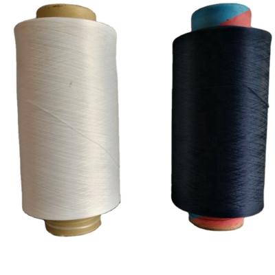 China NIM Bacterial Recycled DTY Black 100D/144F Dope DDB Dyed Eco Natural Polyester Yarns With GRS OEKO Certificate For Denim Knitting Fabric for sale