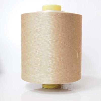 China Anti-Strain DTY 150D Small Stock MOQ NIM Dope Khaki Dyed Recycle GRS Textured Polyester Continuous Yarn For Knitting for sale