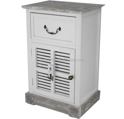 China Rustic Shabby Chic Bathroom Wardrobe Cabinet With 1 Door 1 Drawer for sale