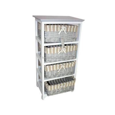 China Cao County Haixin 4 Drawer Wicker Basket Eco - Friendly Bathroom Cabinet for sale