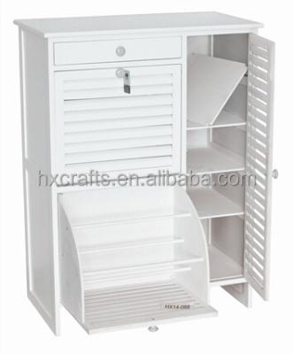 China Eco - Friendly Wooden Indoor White Louvered Doors Shoe Organizer for sale