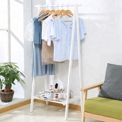 China Duty Space Saving Folding Hanging Clothes Display Dryer Rack with Coat Hanger and Shoe Storage Shelf for sale