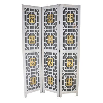 China Antique Vintage Chinese Style Wood Privacy Screen Home Decor Furniture Indoor Folding Wood Room Divider for sale