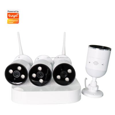 China Human Motion Tracking Tuya Smart CCTV Plug-and-Play Free Mobile IP Camera Remote Monitoring P2P WiFi NVR Wireless Kits for sale