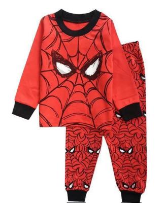 China New Children's Spiderman America Boys Pajamas Captain Breathable Pajamas Children's Long Sleeve Suit 2 Pieces for sale