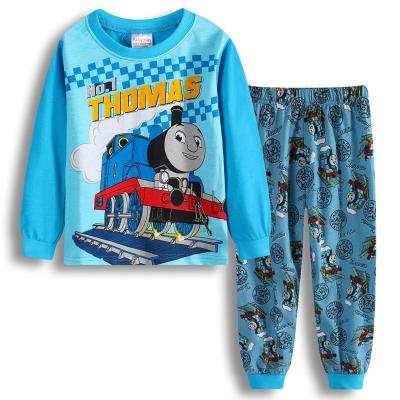 China Wholesale Children's Autumn and Winter Breathable Long Sleeve Cartoon Printed Clothes T-shirt Pants 2 Sets Children's Pajamas Set for sale