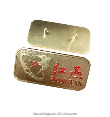 China China Factory Supply Custom Stamped Brushed Aluminum Fashion Metal Labels for sale