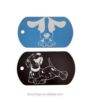 China China Factory Supply Double Sided Blank Fashion Tag Fashion Double Sided Dog Luggage Laser Dog ID Aluminum Stamping Tag for sale