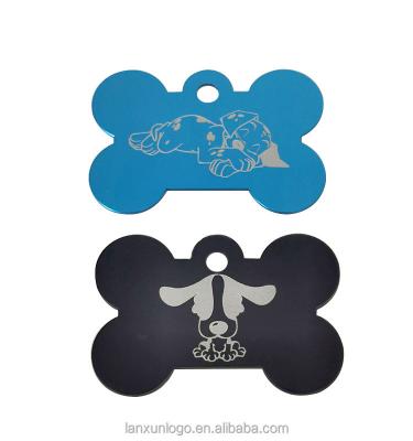 China Double Sided Aluminum Anodizing Laser Dog Luggage Tags China Factory Supply Blank Tag Fashion Double Sided Dog ID Tag for sale