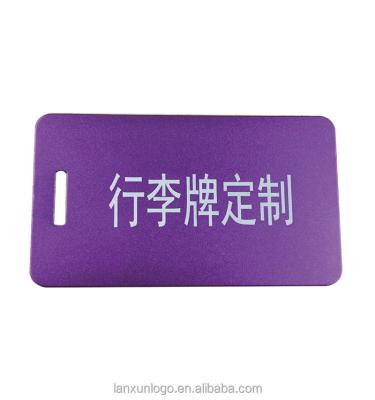 China China Factory Supply Customized Luggage Tag Color Anodizing Laser Engraved Square Metal Aluminum Blank Card for sale