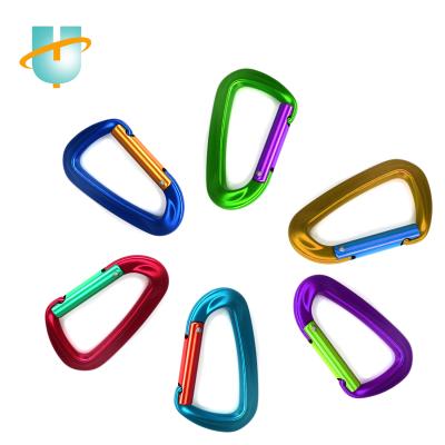 China Outdoor Black Climbing Accessories 12kn/5kn D-Ring Clip Lock Aluminum Carabiner Hooks for sale