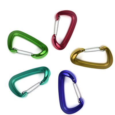 China OEM Wear Resistant Hot Seller Logo Custom Rust Durable Wire Locking D-shape Climbing Aluminum Carabiner Hook for sale