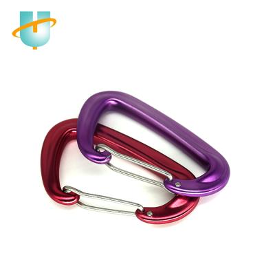 China Rust Durable 80mm/3.15inch Logo 12kn Cheaper Custom Colorful Cheap Price Wear Resistant Locking Climbing Hook Carabiner With Wire Door for sale