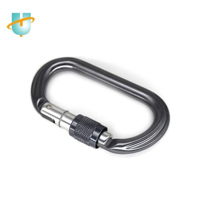 China 25KN Carabiner Mountaineering 25KN Aluminum Carabiner Wear Resistant Custom O-Shape Rust Rock Durable Black Gold Screws for sale