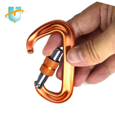 China Wholesale High Quality Heavy Industry 12kn/5kn Colors D Shape Aluminum Carabiner Hooks for sale