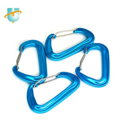 China Custom Color 12KN / 5kN Rust Wear Resistant Durable Blue Locking Climbing Carabiner for sale