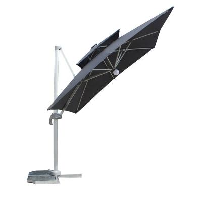 China Cantilever Garden Patio Umbrella Skylight Garden Mefo Cantilever Umbrella With Durable Sun Imperial With Solar Led Lights for sale