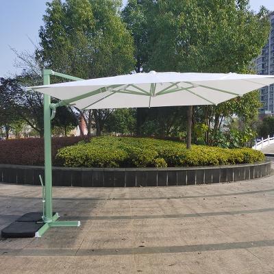 China Mefo Garden Durable Sombrilla Quitasol 10ft Square Aluminum-Made White 360 ​​Degree Hand Rotating Cantilever Parasol Outdoor Umbrella for sale