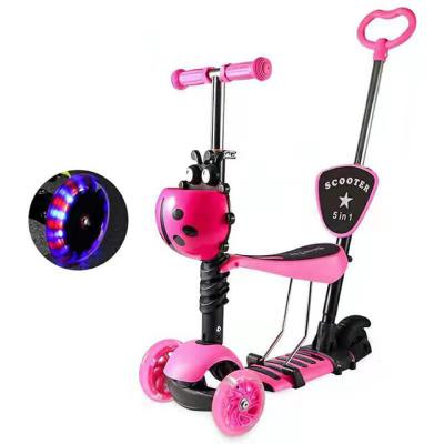 China High quality plastic kids kick scooter baby bicycle and scooter 3 in 1 with led lights wheels for sale