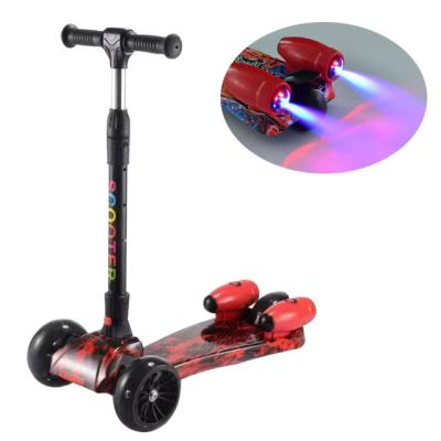 China Spray/music/bluetooth/led lights/folding/adjustable height folding three wheel battery jet kick scooter for kids electric jet scooter kids toy for sale