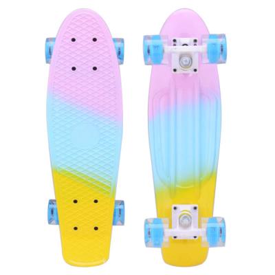 China Wholesale Price 22 Inch Fish Colorful Youth Board White Plastic Skate Board With Big Wheels for sale