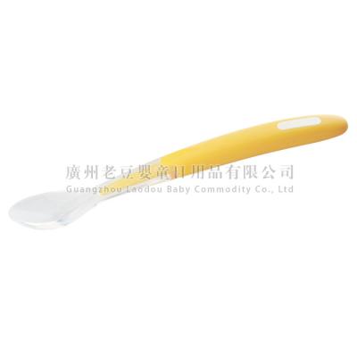 China Lot Heat Sensing Thermal Feeding Spoon Baby Kids Weaning Silicone Head Tableware for sale