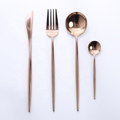 China Disposable Eco-Friendly Nordic Hotel Gold 304ss Cutlery Set for sale