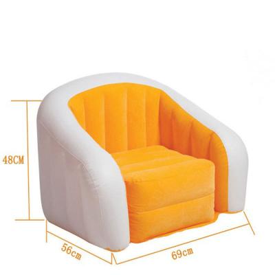 China Sofa Chair Single Seat Foldable Flocking Inflatable Lounger for sale