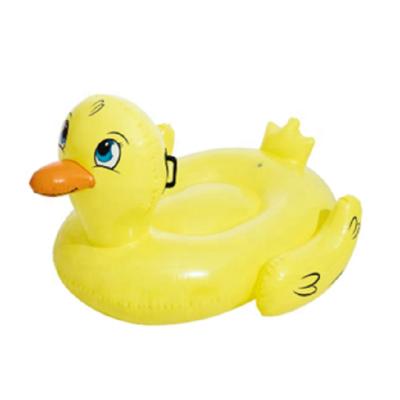 China 0.25 Mm PVC Cute Animal Shape Water Playing Inflatable Duck Float Mattress For Kids for sale