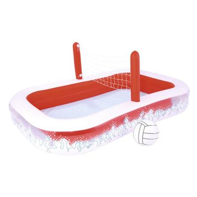 China 0.25mm pvc outdoor inflatable swimming pool with volleyball game for sale