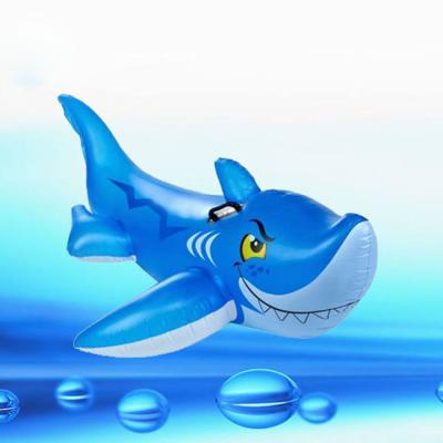 China 0.25mm PVC Swimming Pool Toys Big Floating Animal Inflatable Shark For Kids for sale