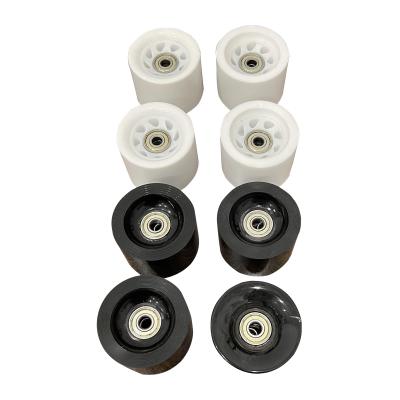 China Wholesale Wholesale PU 60mm Skateboard OEM Flexible White Black Blank Board Parts Solid Skateboard Wheels for sale