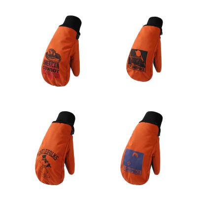 China New Men Women Comfortable Orange Waterproof Sports Ski Gloves Waterproof Glove Outdoor Snowboarding Recycling Gloves for sale